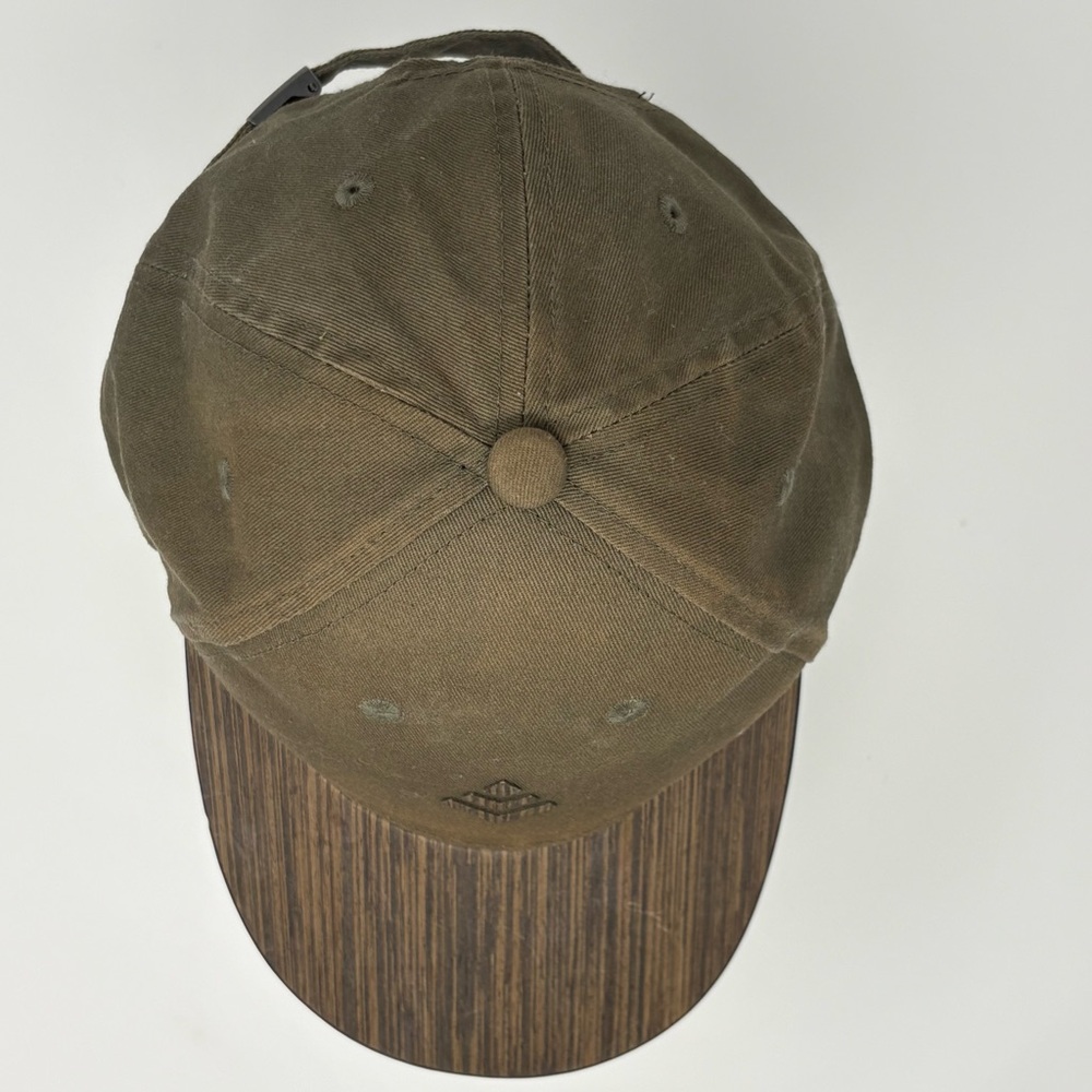 TruWood Wooden Brim Baseball Hat cap Adjustable One Size Green Brown 100% Cotton - Picture 9 of 12